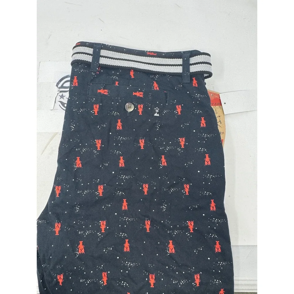 Raw Yarn Industries NYC Men's Black Lobster Print Shorts Size 40‎ Belted